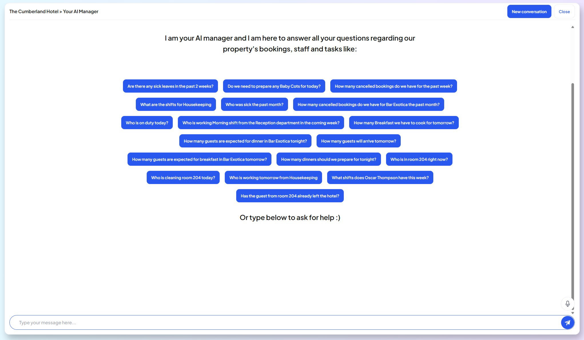 AI Manager Assistant in Inntelligent platform
