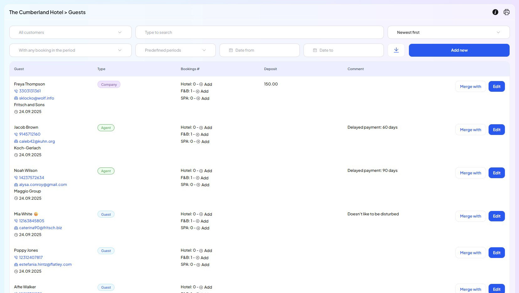 Guest Management in Inntelligent platform