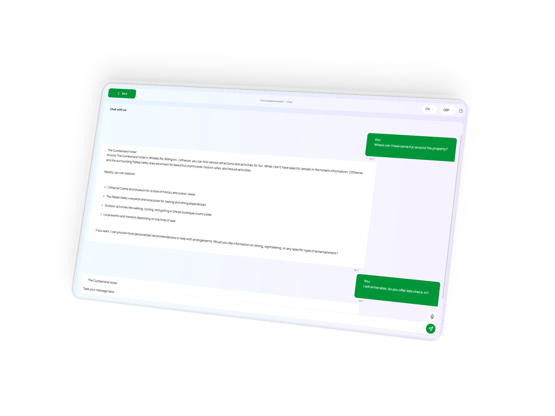 Преживяване на гостите и допродажби в платформата Inntelligent