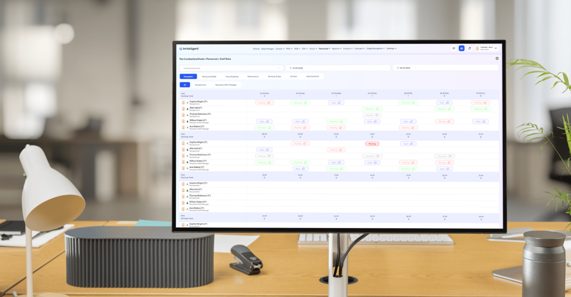 Inntelligent Staff Scheduling & Rota software interface